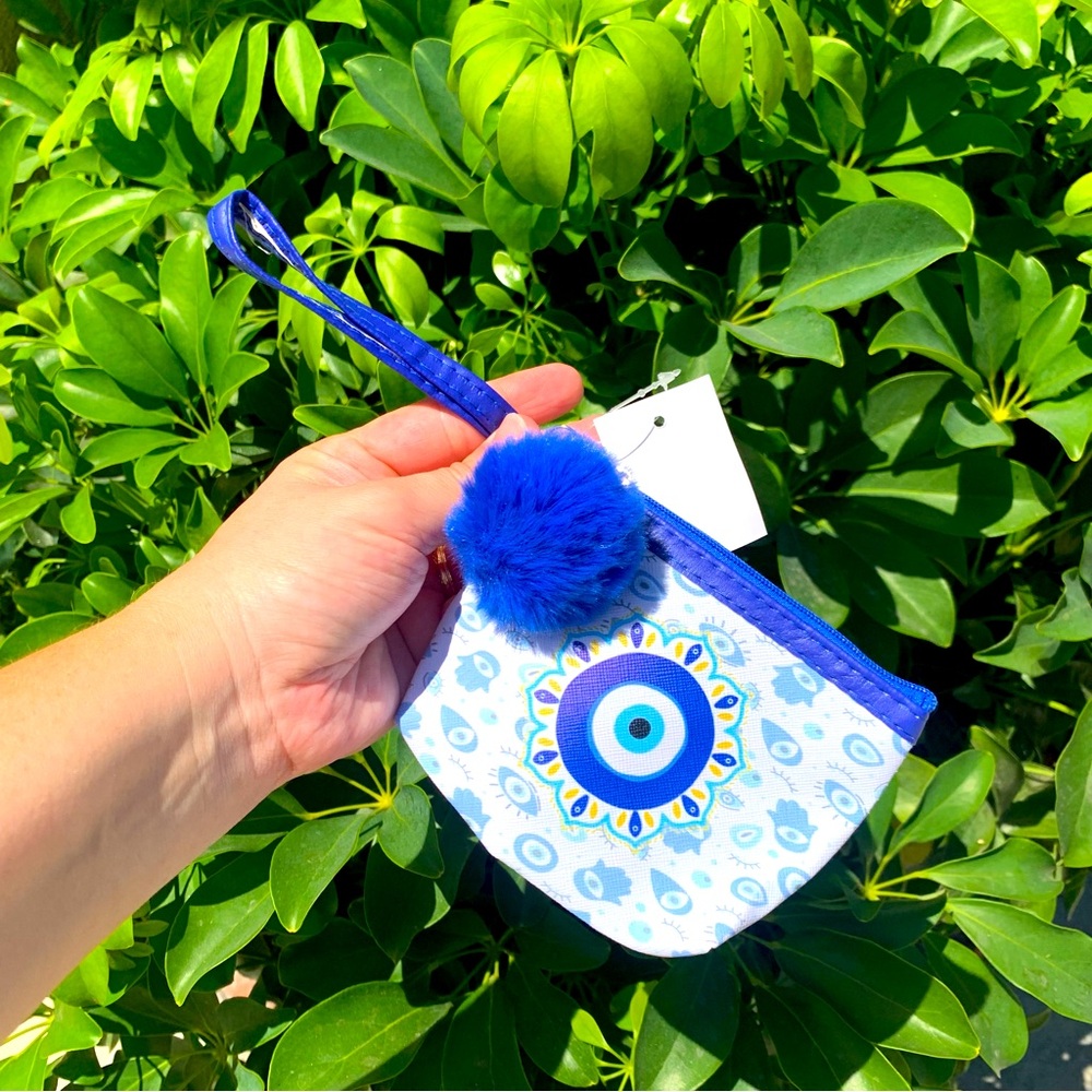 NEW Blue Evil Eye Wristlet Wallet